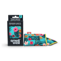 A package of SmellWell Active - Tropical Blue and 2 SmellWell Active - Tropical Blue freshener inserts bags next to it