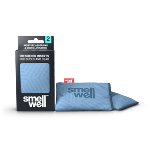 A package of SmellWell Active - Geometric Grey and 2 SmellWell Active - Geometric Grey freshener inserts bags next to it