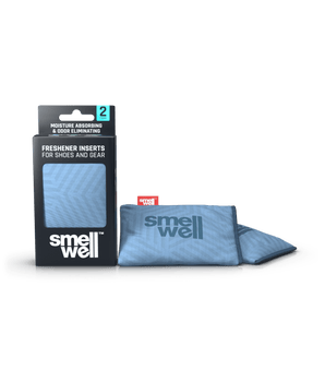 A package of SmellWell Active - Geometric Grey and 2 SmellWell Active - Geometric Grey freshener inserts bags next to it