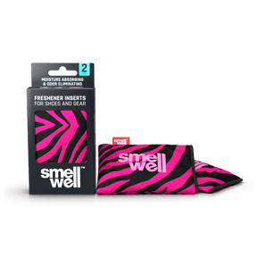 A package of SmellWell Active - Pink Zebra and 2 SmellWell Active - Pink Zebra freshener inserts bags next to it